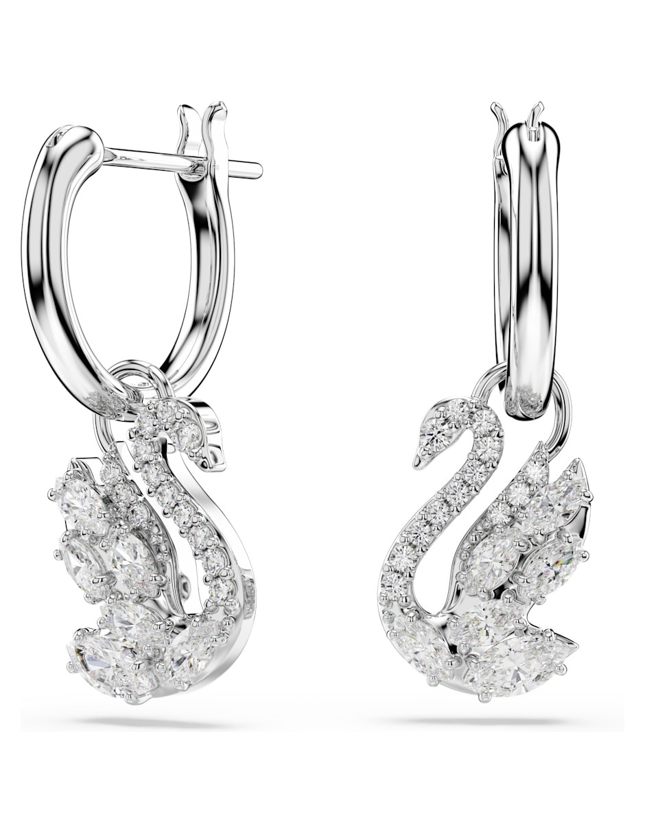 Aretes cortos de Cisne Swan con acabado brillante 1
