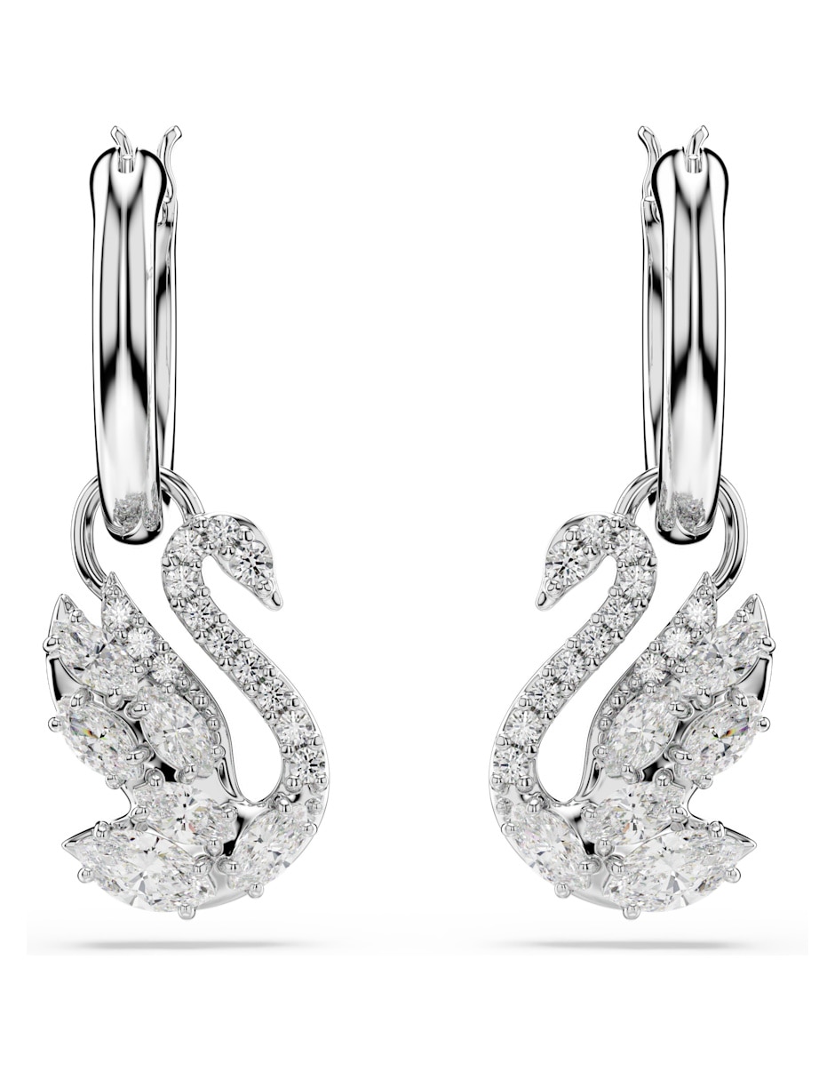 Aretes cortos de Cisne Swan con acabado brillante swarovski
