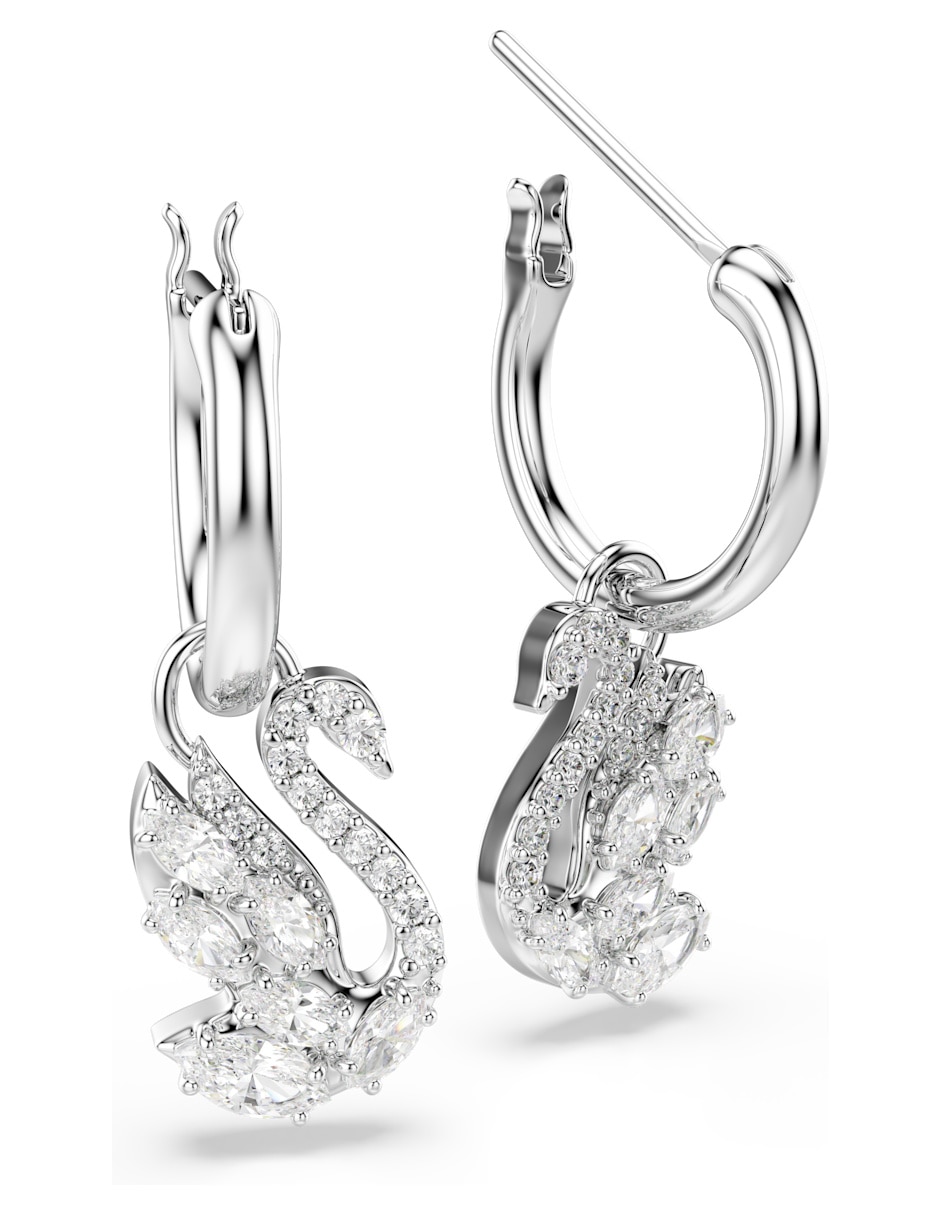 Aretes cortos de Cisne Swan con acabado brillante 3