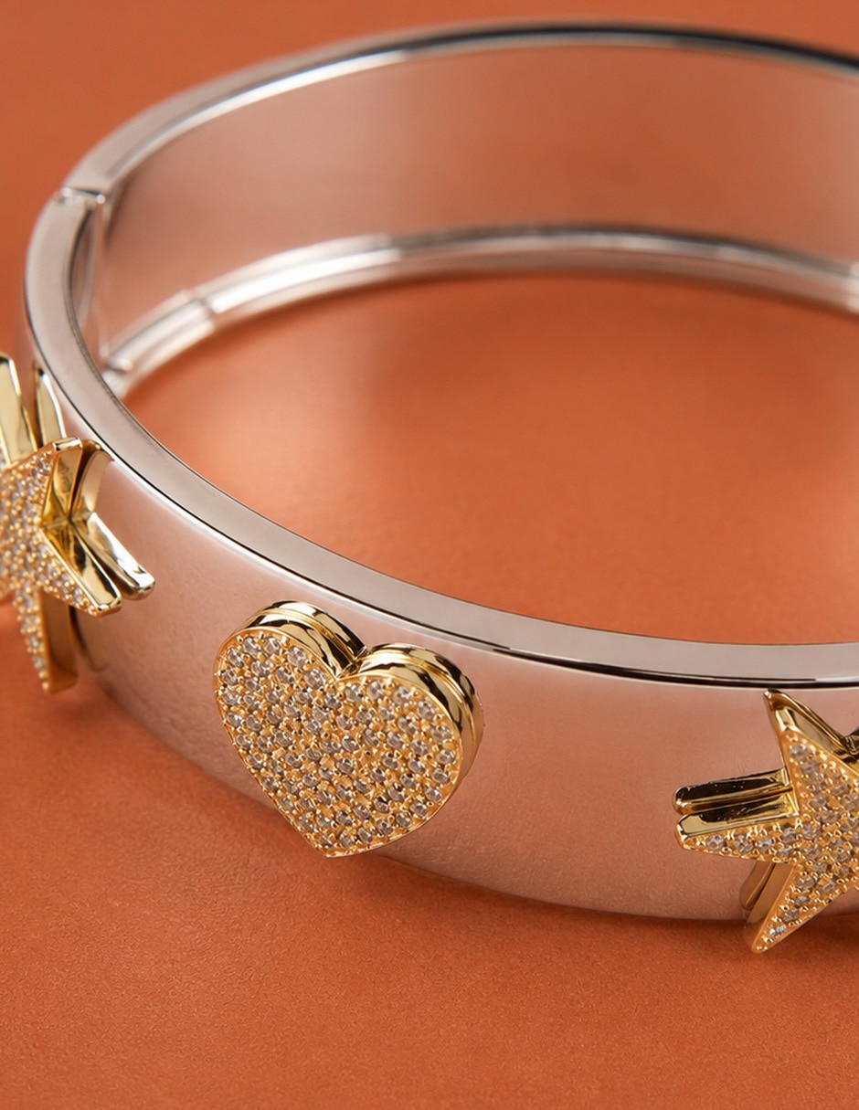 Brazalete con Dulce Destello acabado baño de oro 7