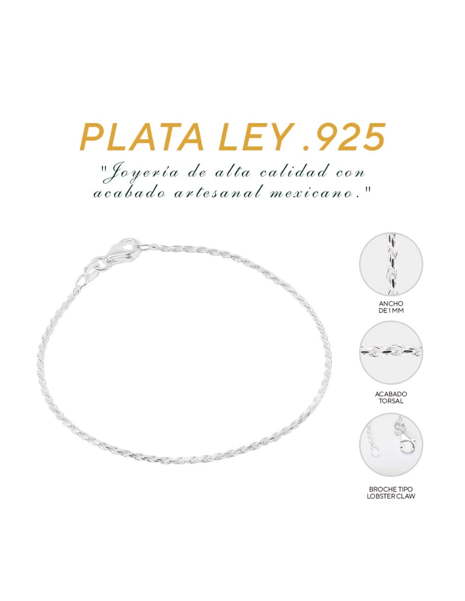 Pulsera de plata Plata Lisa 3