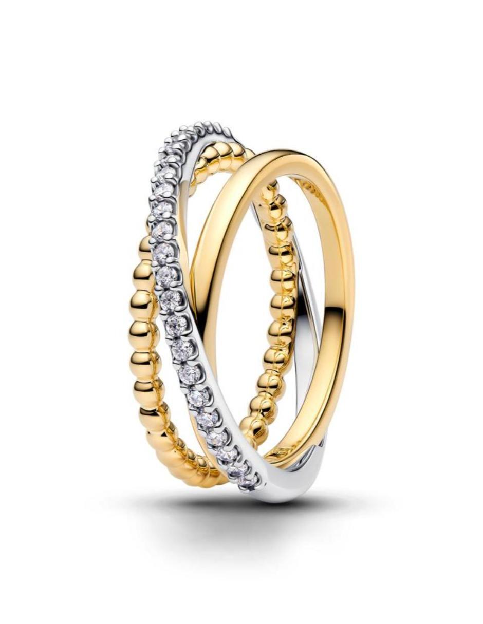 Anillo pandora signature p 925 de plata zirconia cúbica acabado baño de oro Anillo pandora signature p 925 de plata zirconia cúbica acabado baño de oro
