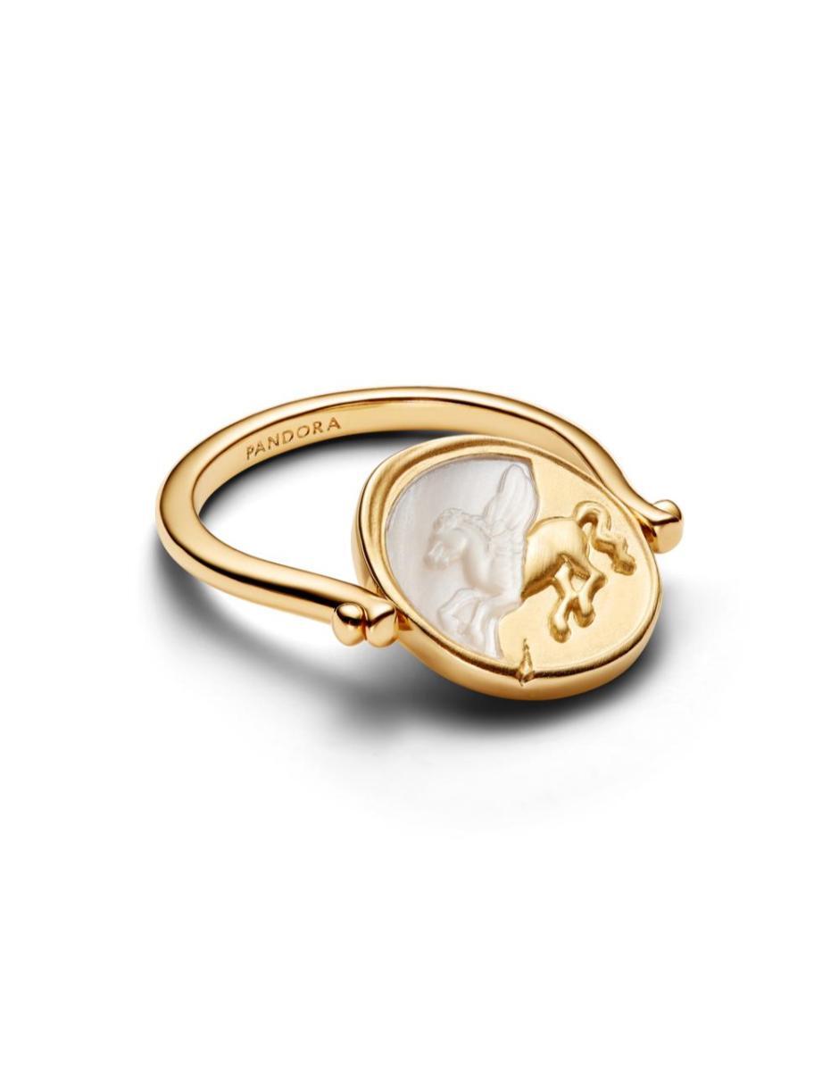 Anillo P 925 de plata perla baño de oro 2