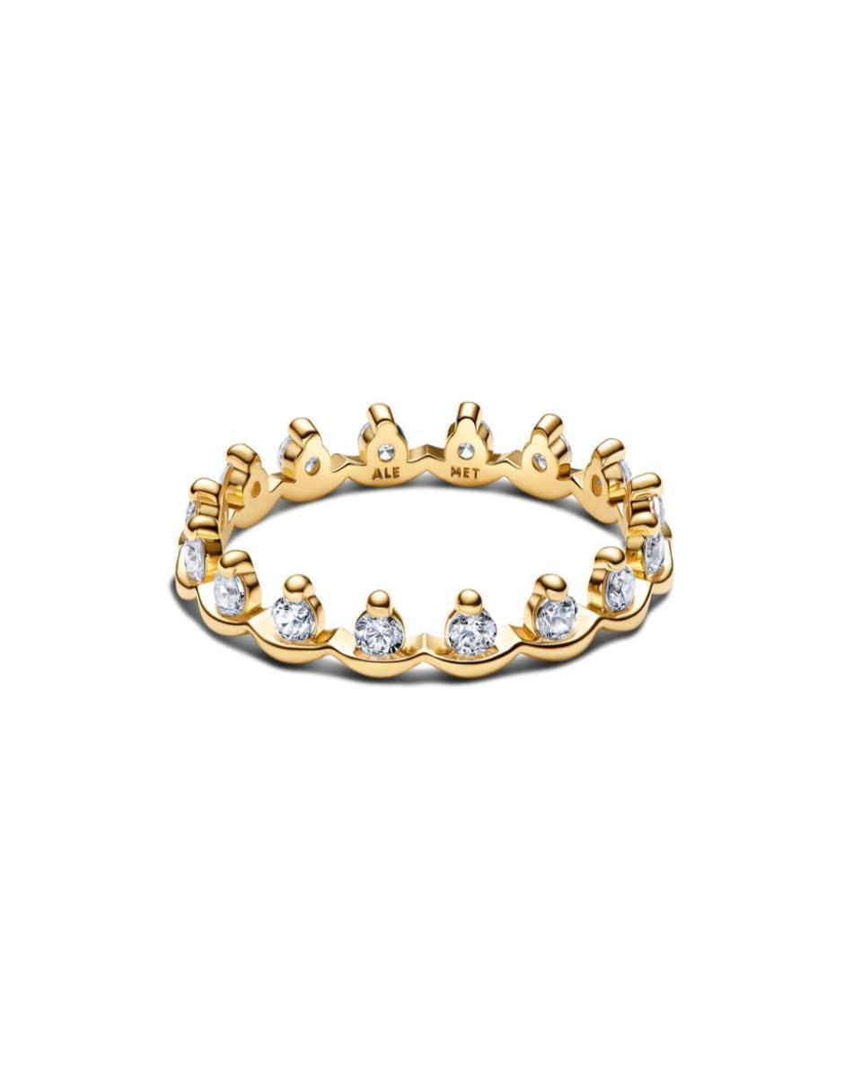 Anillo pandora timeless p 925 de plata zirconia cúbica acabado baño de oro 2