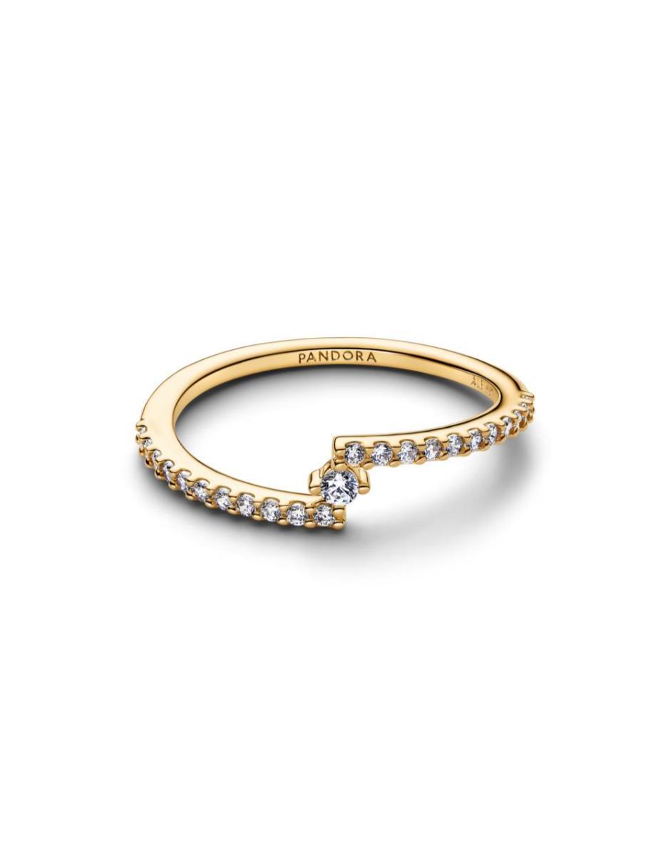 Anillo pandora timeless p 925 de plata zirconia cúbica acabado baño de oro 3