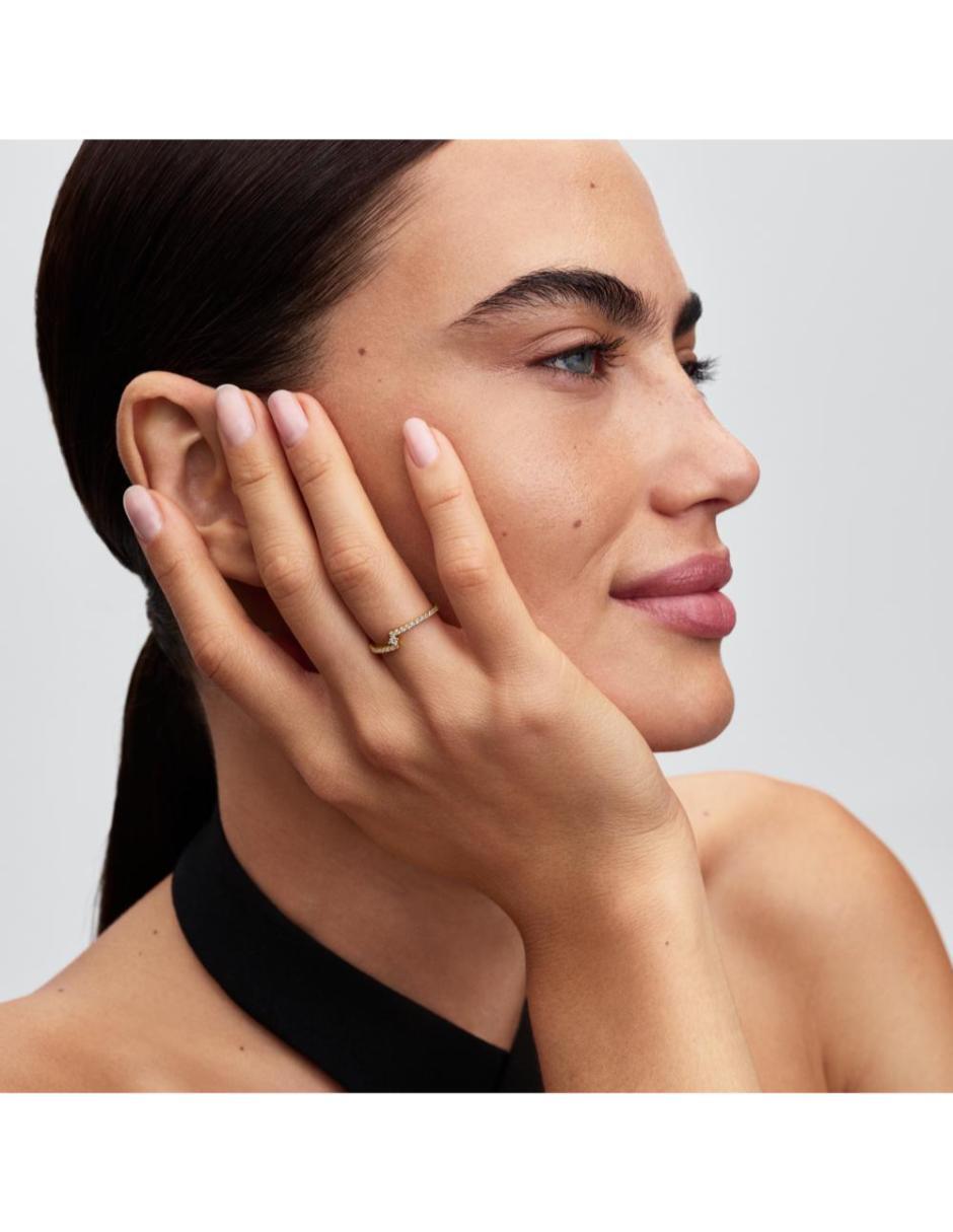 Anillo pandora timeless p 925 de plata zirconia cúbica acabado baño de oro 2
