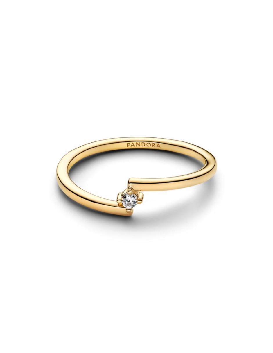 Anillo pandora timeless p 925 de plata zirconia cúbica acabado baño de oro 3