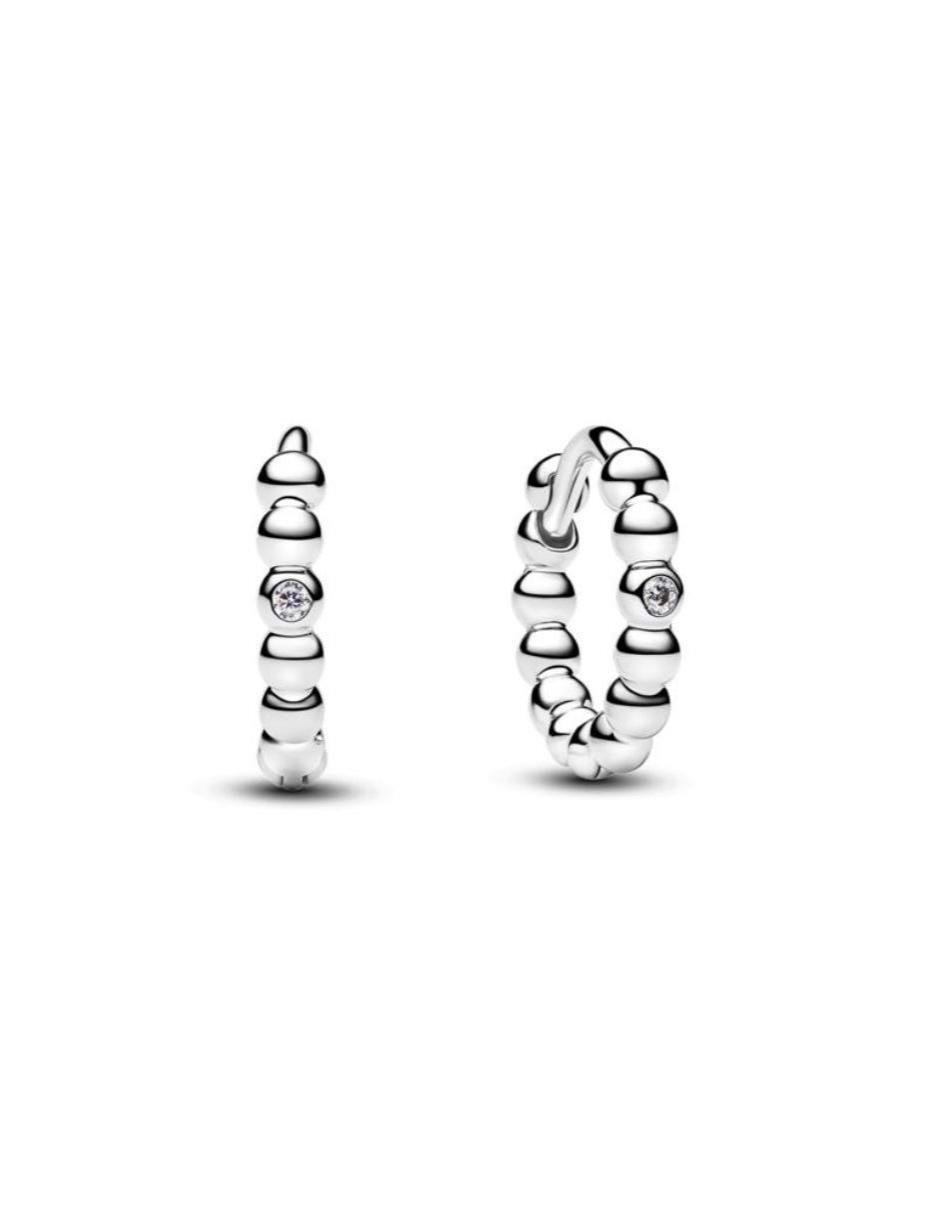 Arracadas signature de plata p 925 con acabado pulido zirconia cúbica 1