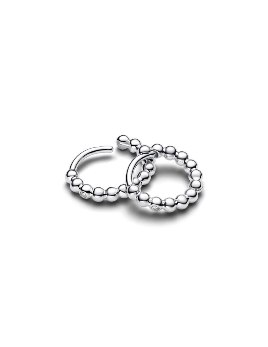 Arracadas signature de plata p 925 con acabado pulido zirconia cúbica