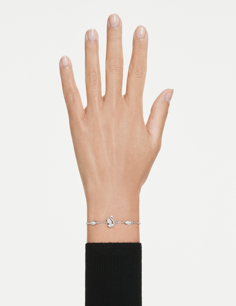 Pulsera con swarovski swan acabado 2