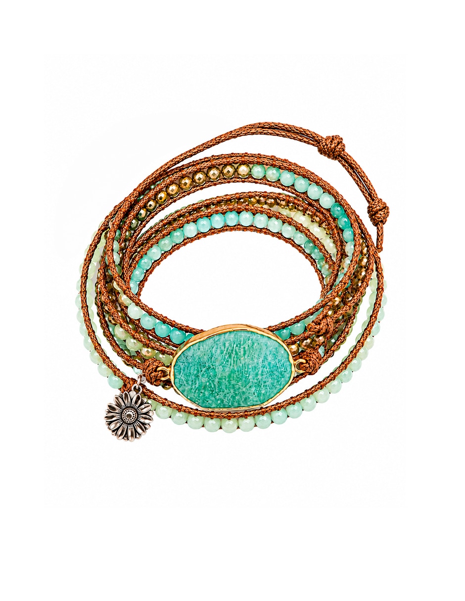 Pulsera y brazalete anamora por tanya moss con amazonita prisma acabado