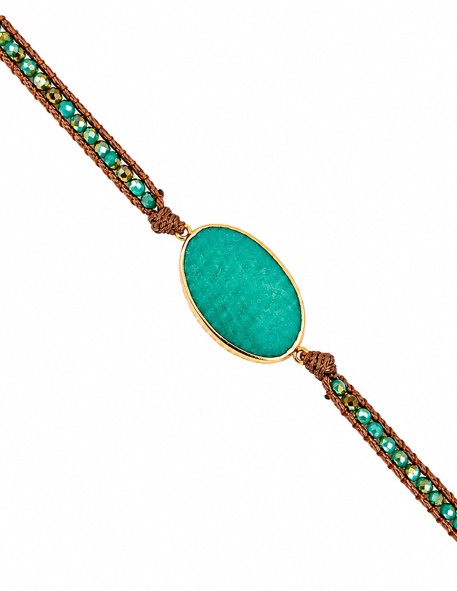Pulsera y brazalete anamora por tanya moss con amazonita prisma acabado
