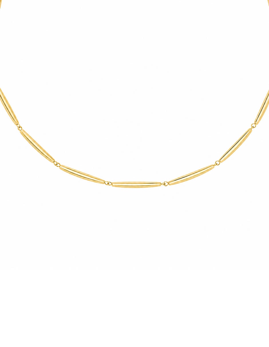 COLLAR No aplica de (si aplica) Circular Elongated Drop LE de Acero inoxidable Sin kilataje