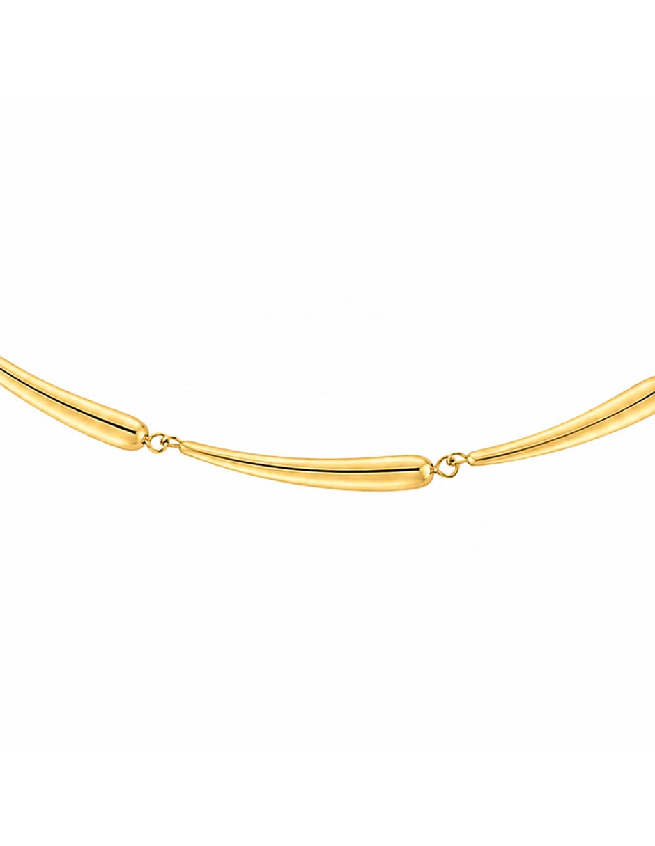 COLLAR No aplica de (si aplica) Circular Elongated Drop LE de Acero inoxidable Sin kilataje 4