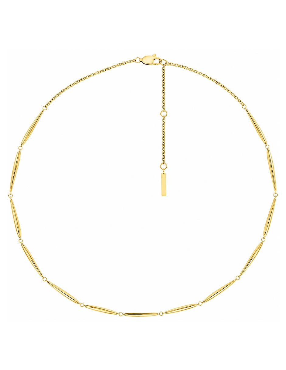 COLLAR No aplica de (si aplica) Circular Elongated Drop LE de Acero inoxidable Sin kilataje 2