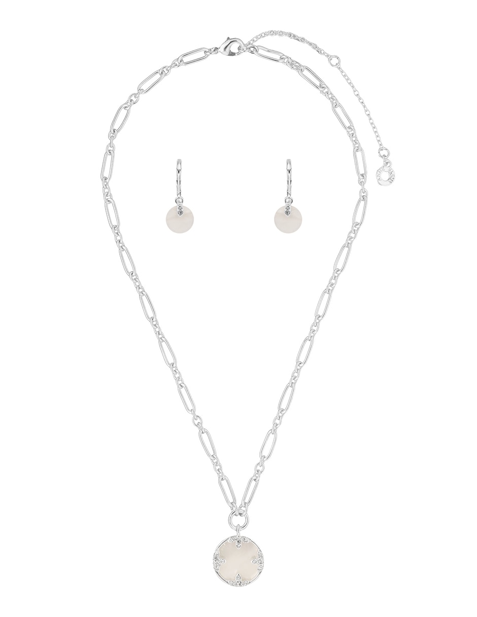 Aretes y collar de gota Coral Gable BX cristal Aretes y collar de gota Coral Gable BX cristal