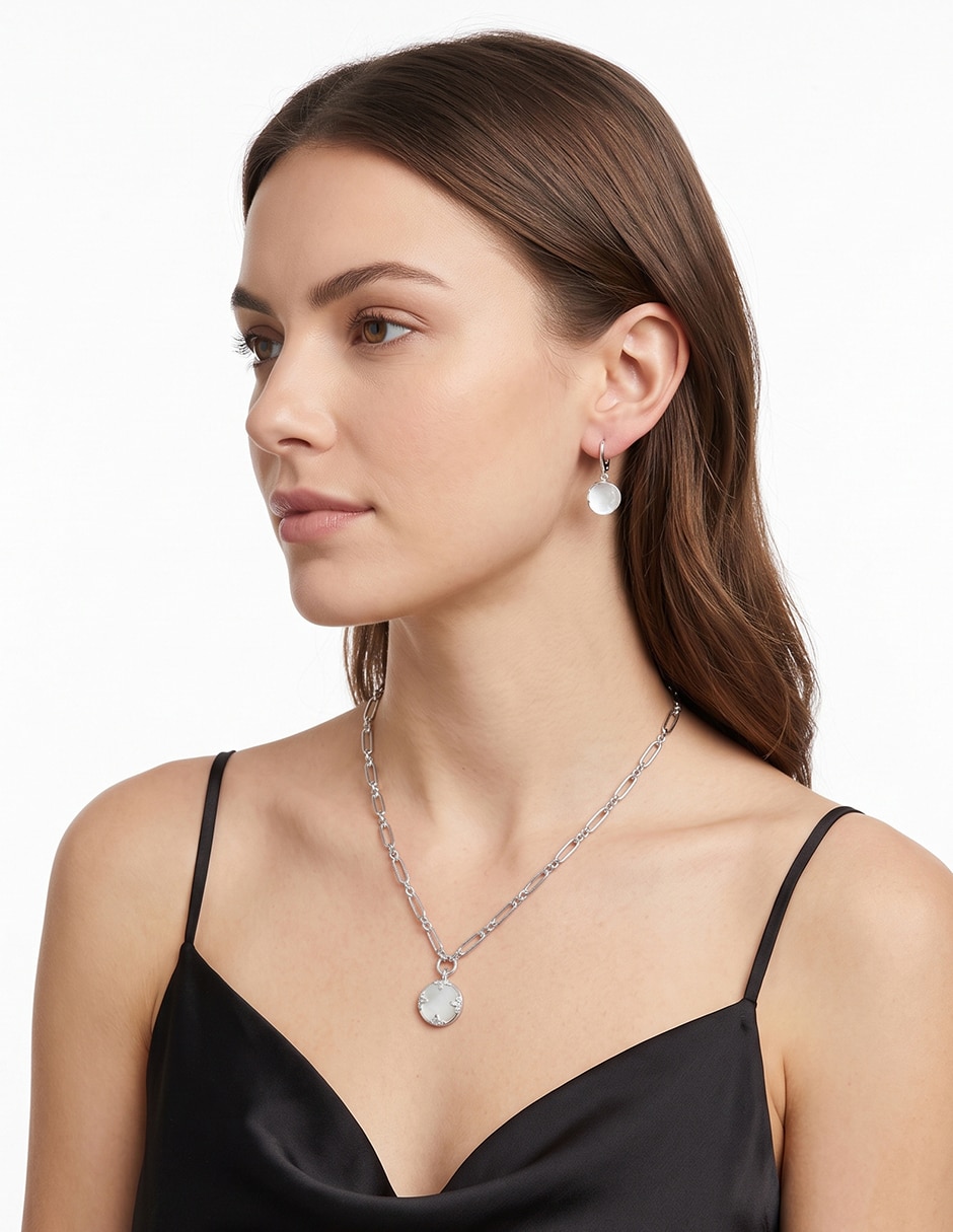 Aretes y collar de gota Coral Gable BX cristal 3