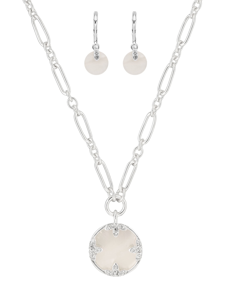 Aretes y collar de gota Coral Gable BX cristal 2
