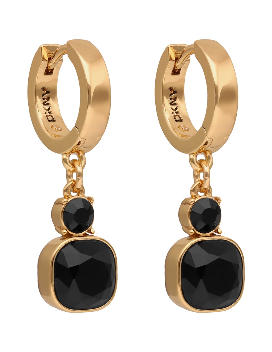 Aretes cuadrados Raeya con acabado pavé cristal 3