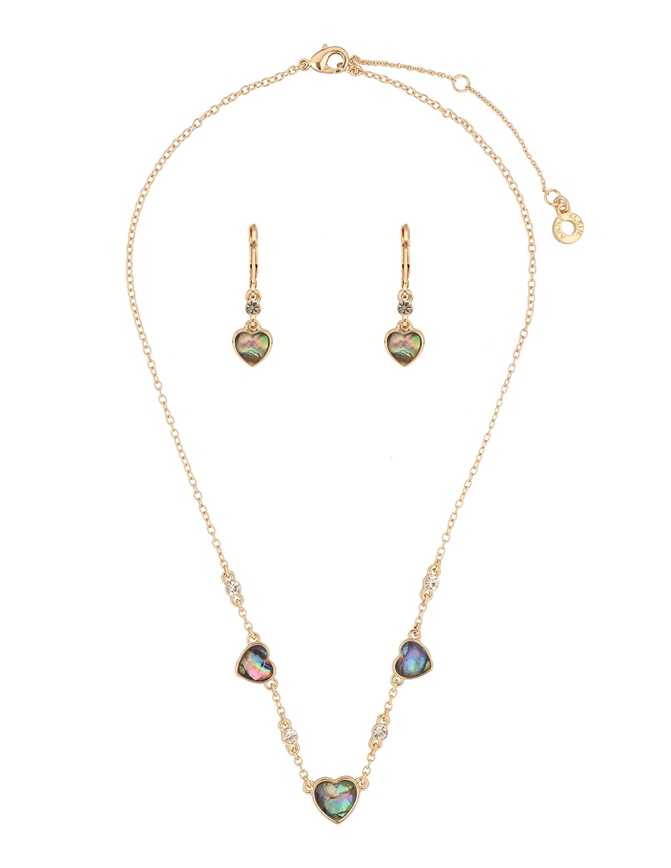 Aretes y collar Coral cristal Aretes y collar Coral cristal