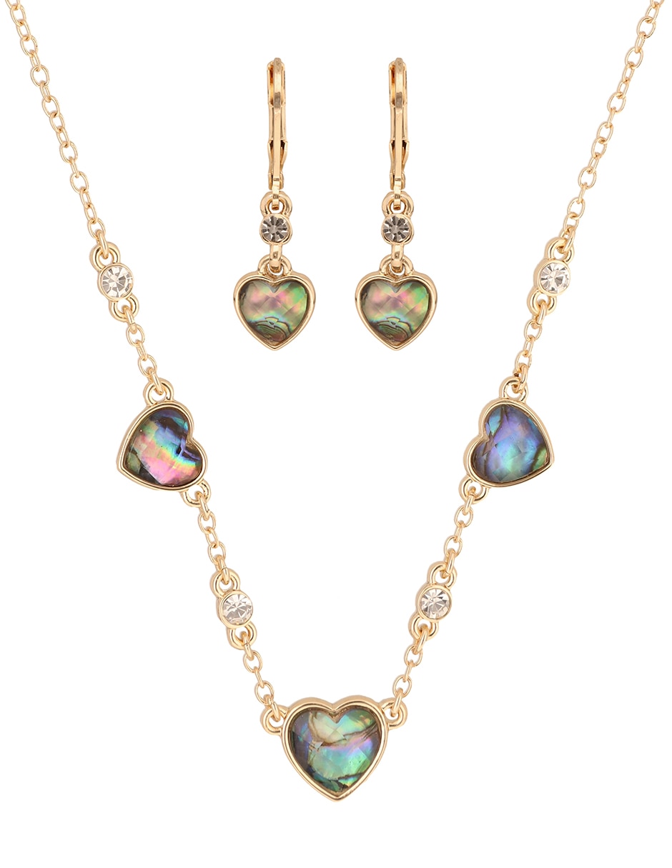 Aretes y collar Coral cristal 2