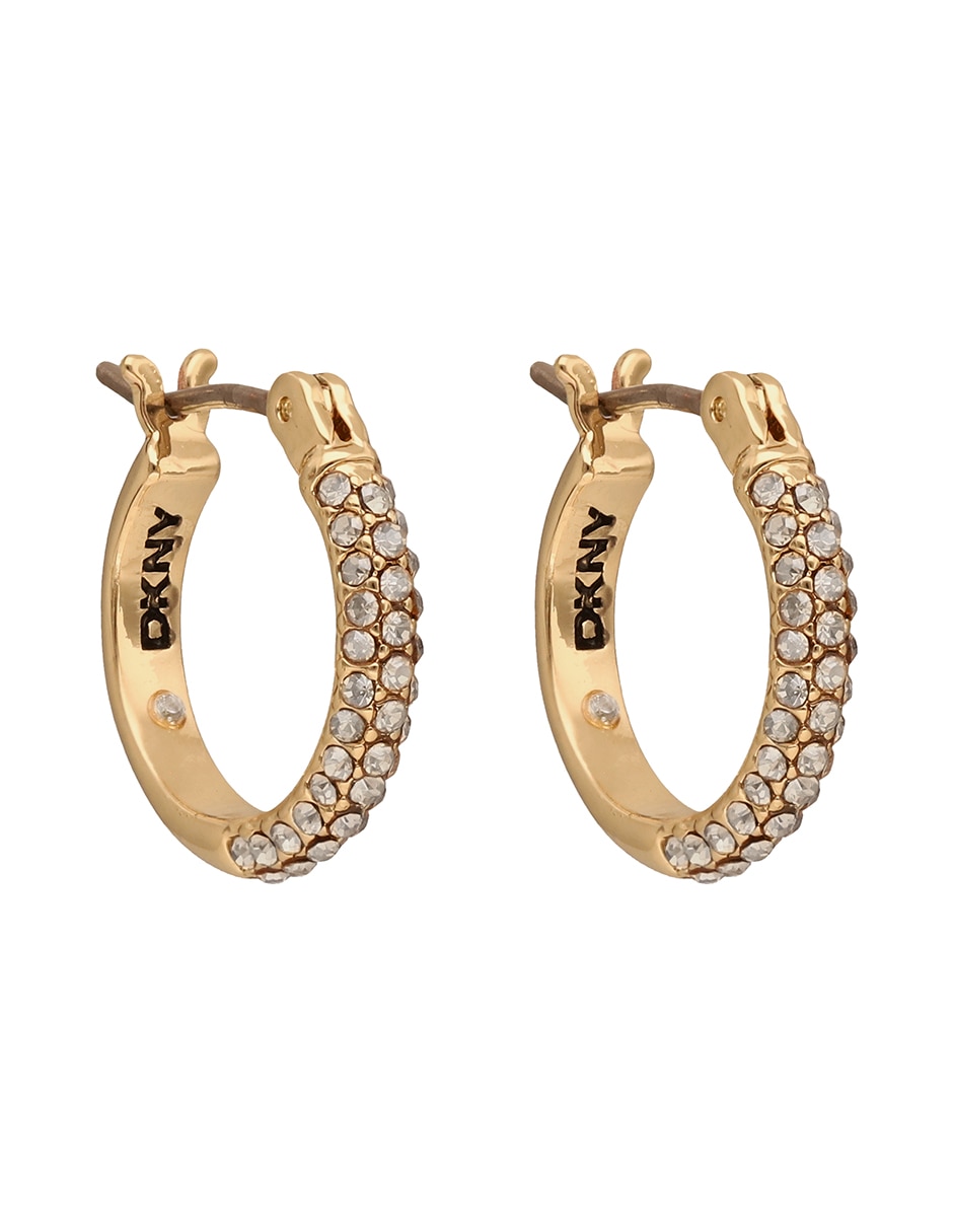 Aretes circulares Noreen con acabado pavé cristal Aretes circulares Noreen con acabado pavé cristal