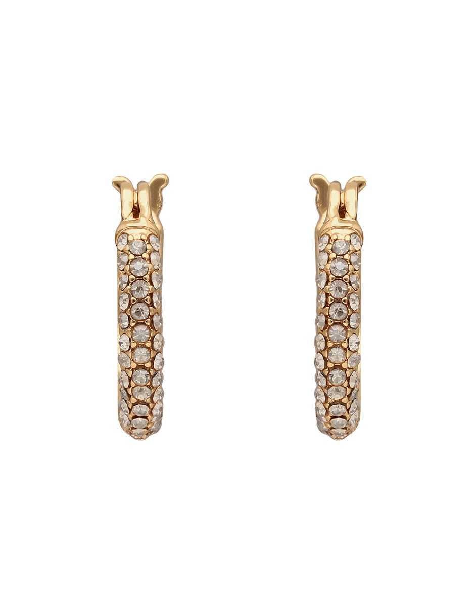 Aretes circulares Noreen con acabado pavé cristal 3