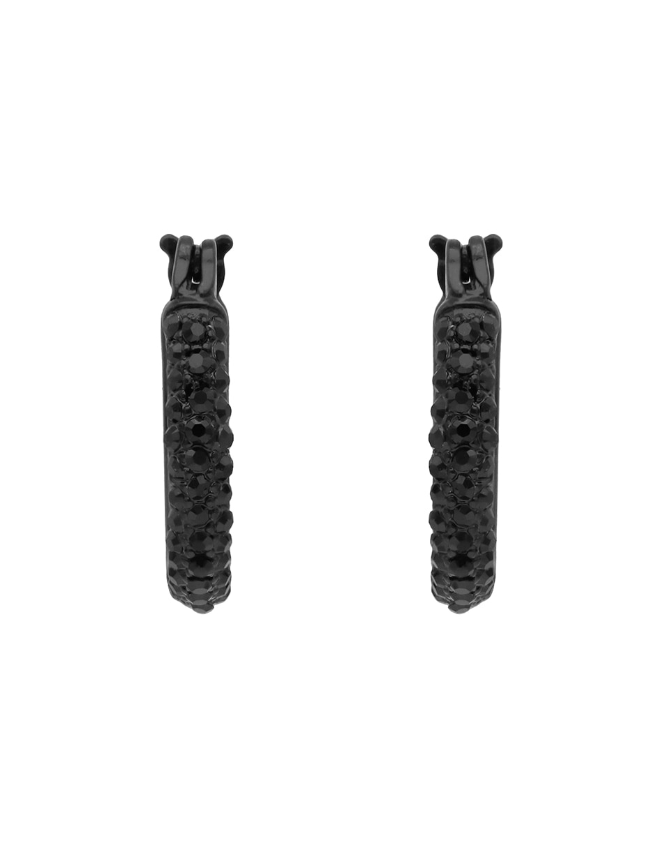 Aretes circulares Noreen con acabado pavé cristal Aretes circulares Noreen con acabado pavé cristal