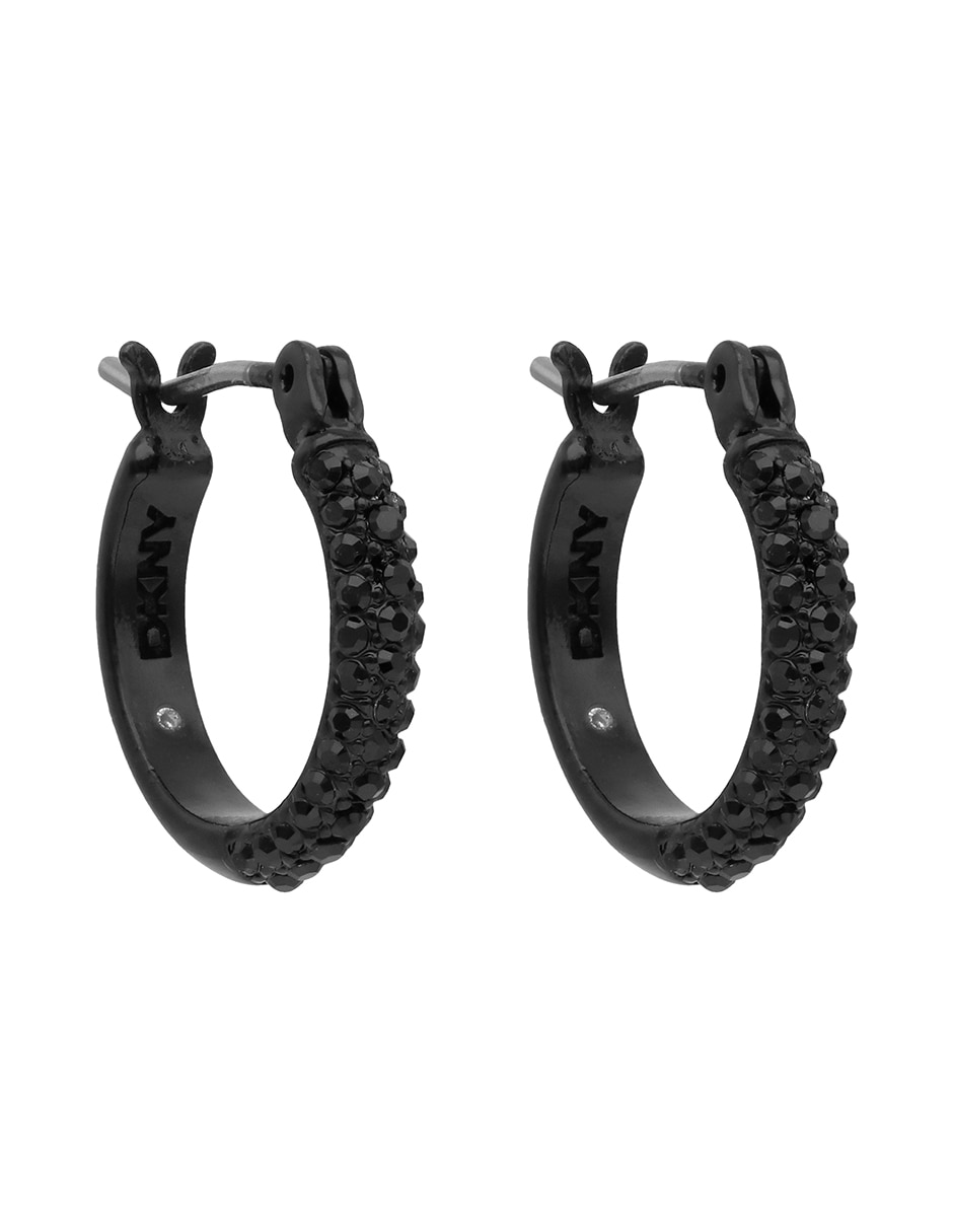 Aretes circulares Noreen con acabado pavé cristal 3