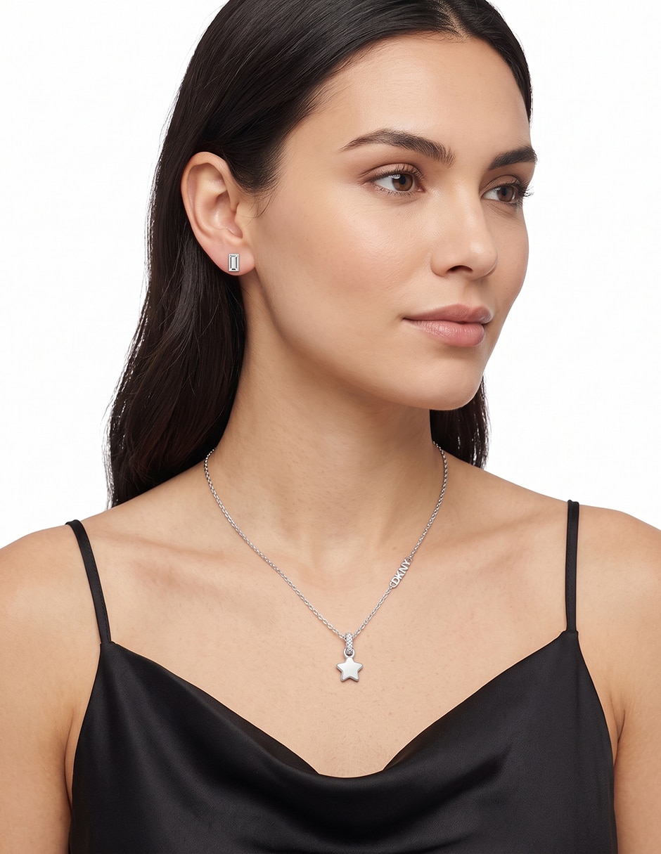 Aretes y collar de estrella boxed cristal 3