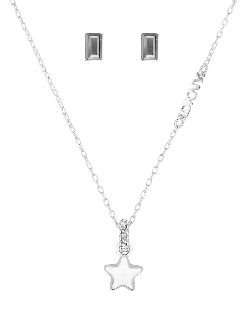 Aretes y collar de estrella boxed cristal 2