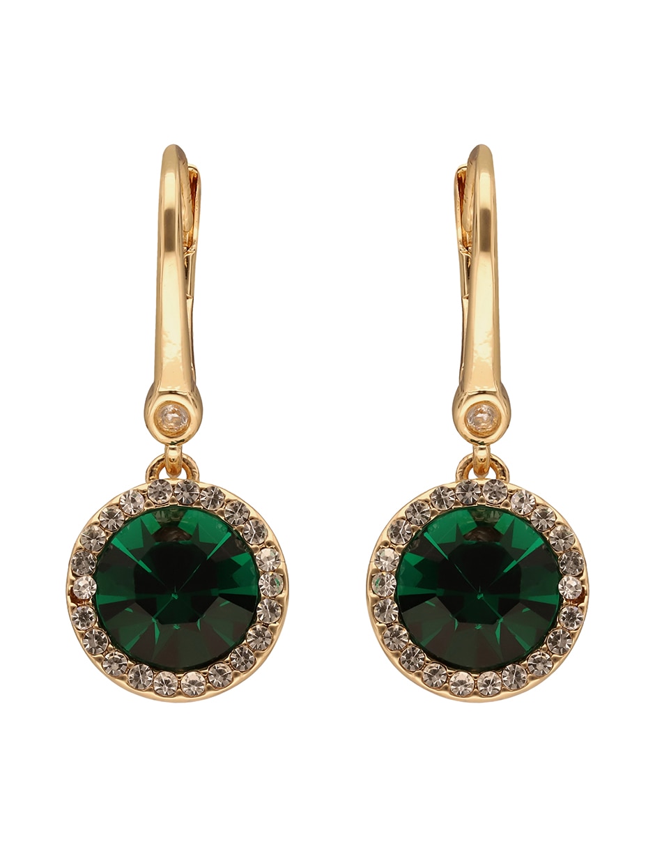 Aretes circulares Bardot con acabado pavé cristal Aretes circulares Bardot con acabado pavé cristal