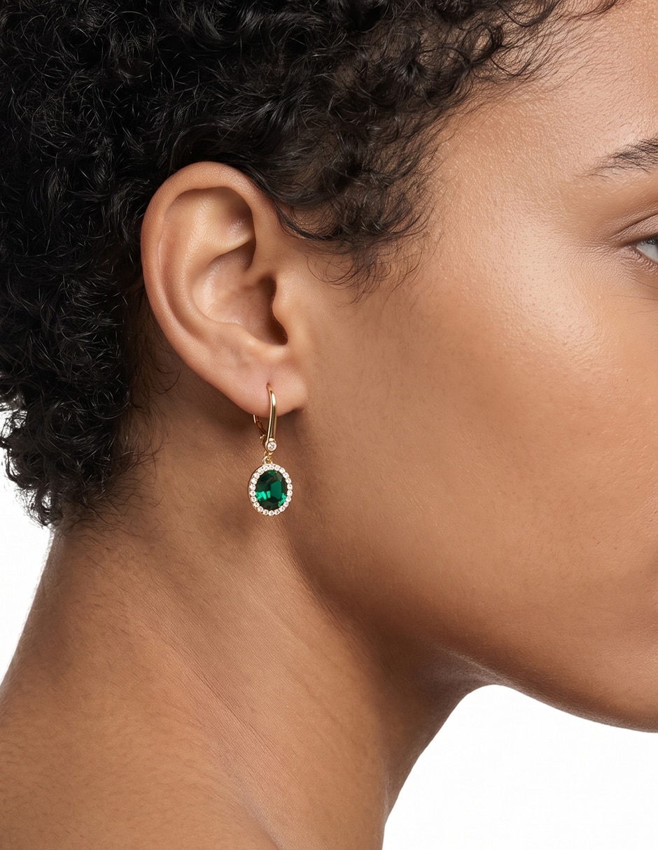 Aretes circulares Bardot con acabado pavé cristal 2