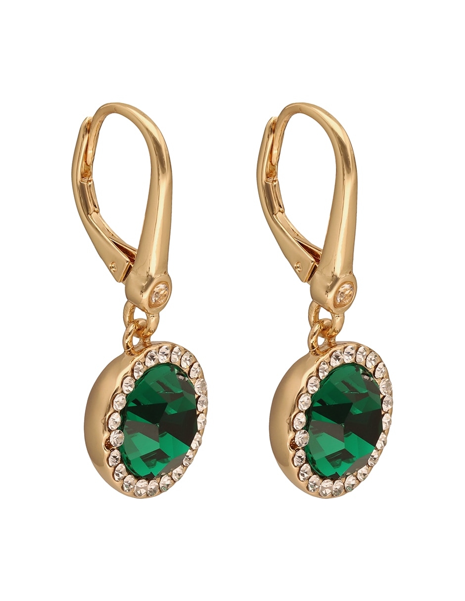 Aretes circulares Bardot con acabado pavé cristal 3