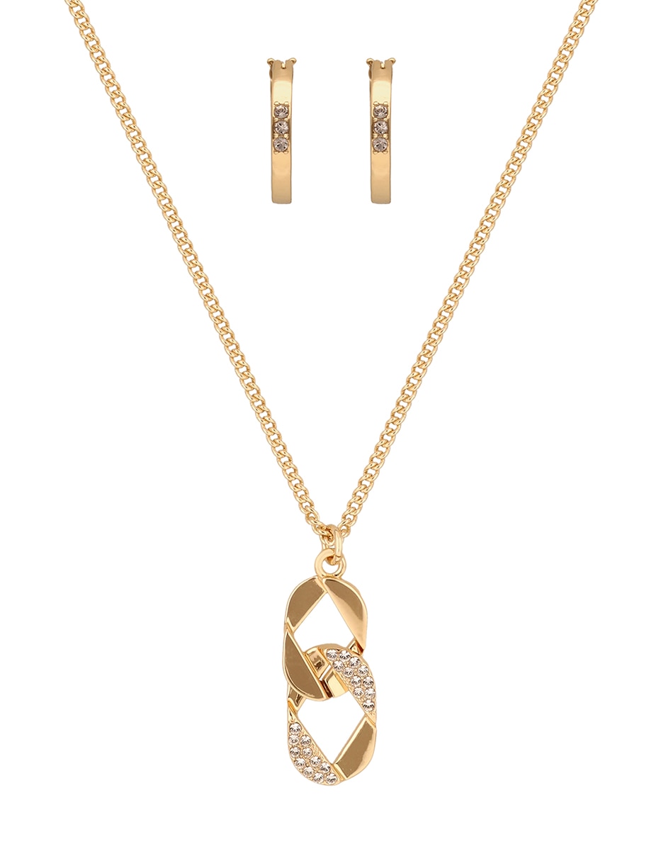 Aretes y collar boxed cristal 2