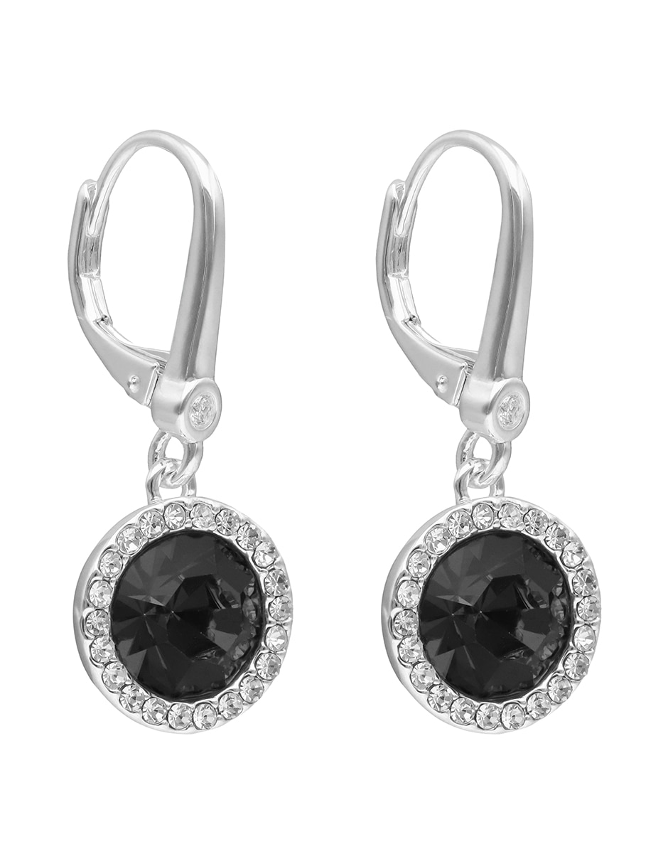 Aretes circulares Bardot con acabado pavé cristal 3