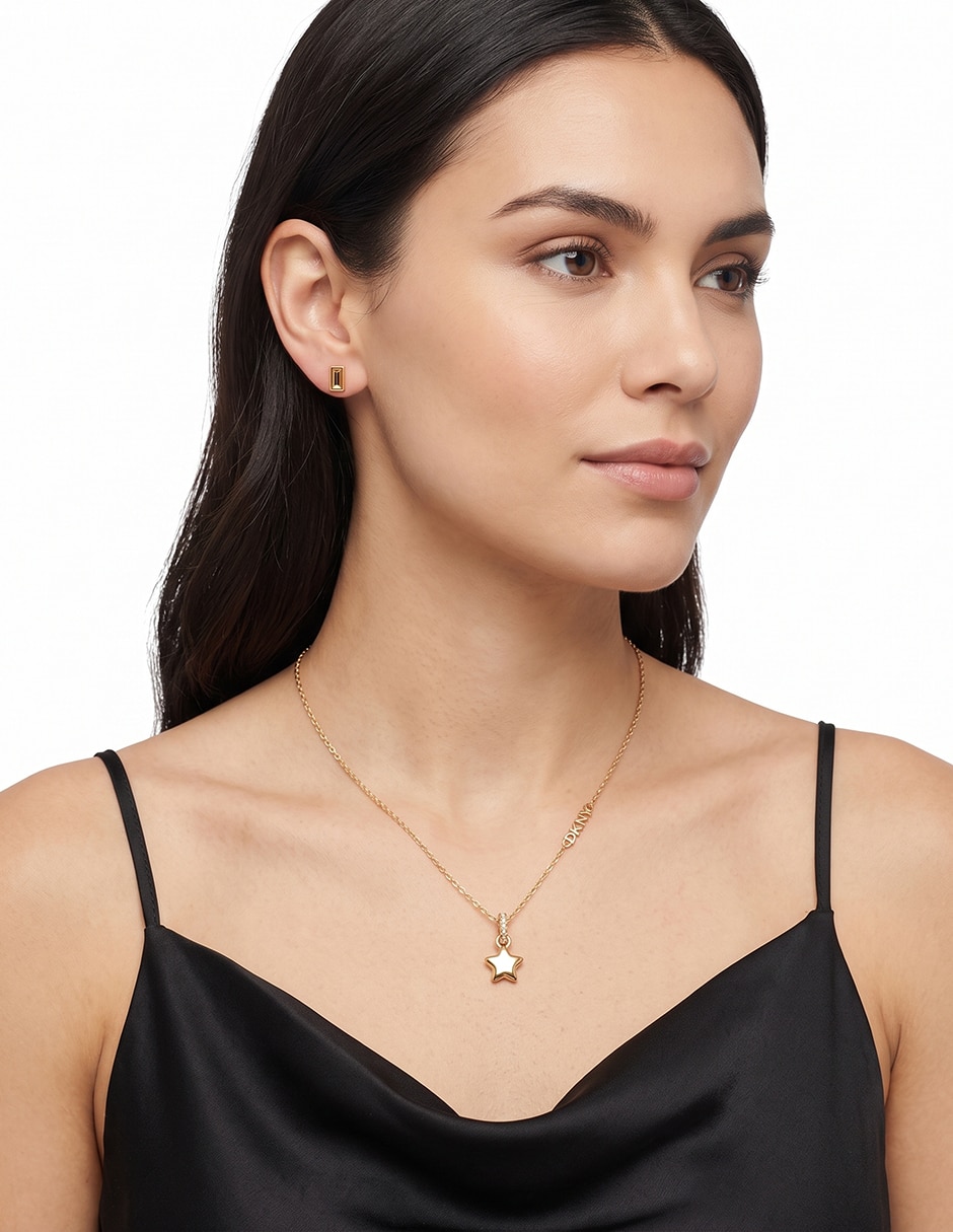 Aretes y collar de estrella boxed cristal 2