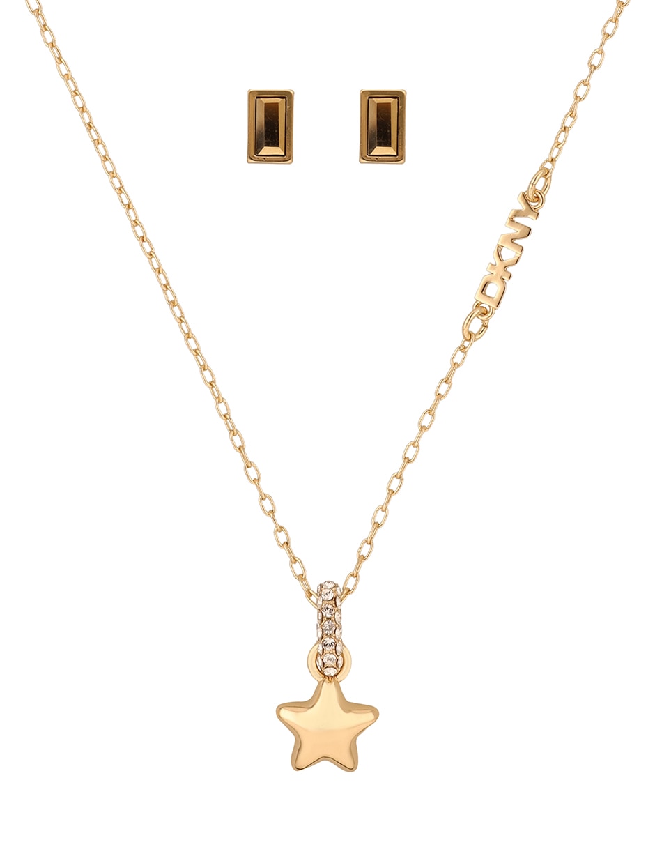 Aretes y collar de estrella boxed cristal 3
