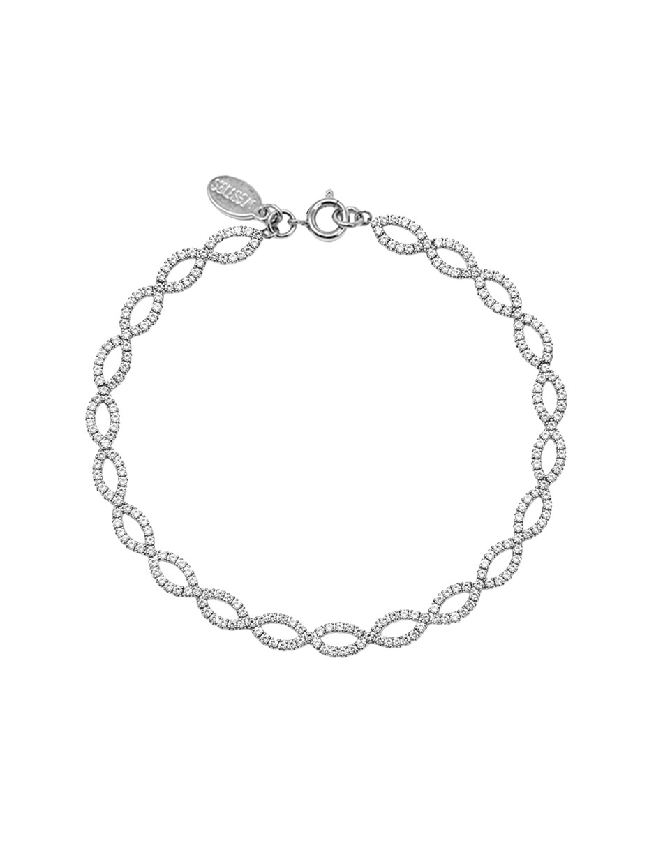 Pulsera de metal con zirconia cúbica filigrana cup 1