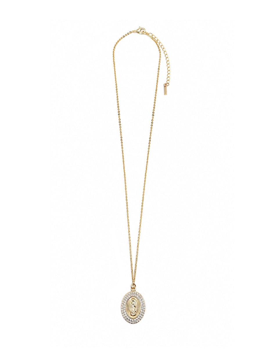 Medalla y cadena virgen mop de metal