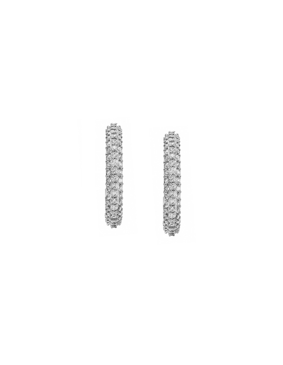 Arracadas filigrana cup de metal con acabado pavé zirconia cúbica 1