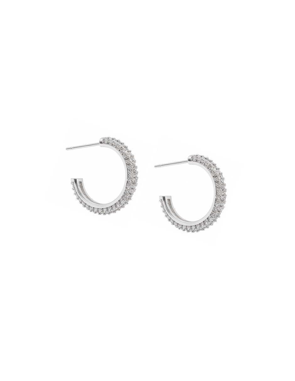 Arracadas filigrana cup de metal con acabado pavé zirconia cúbica 2