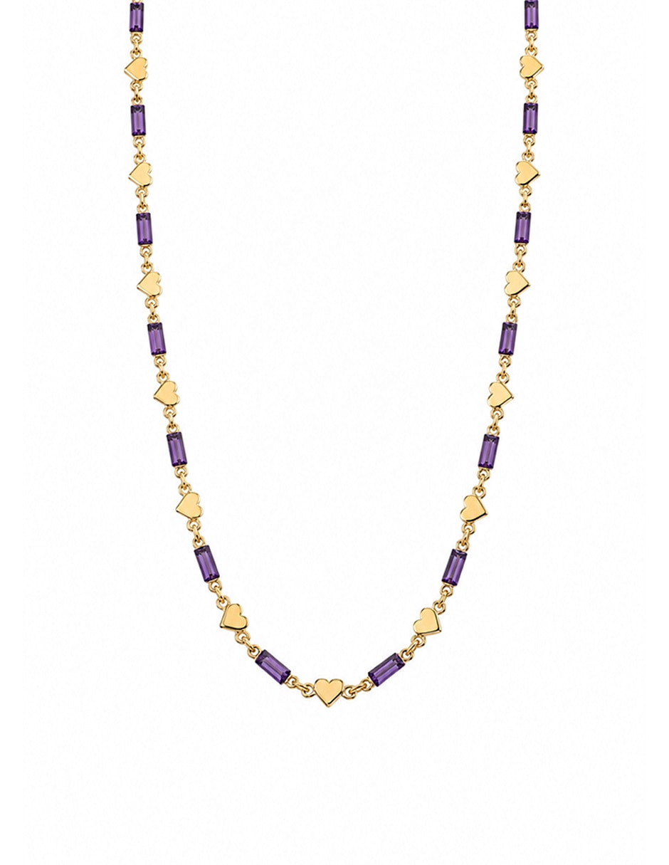 Collar baguette amatista de metal 1