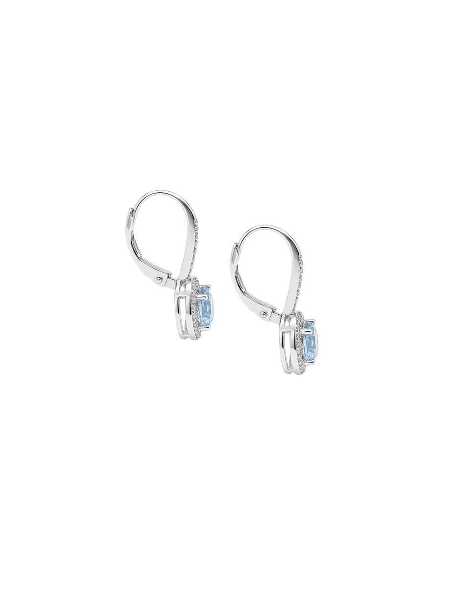 Aretes cortos redondos glowing de plata p 925 con acabado pavé circonita 3