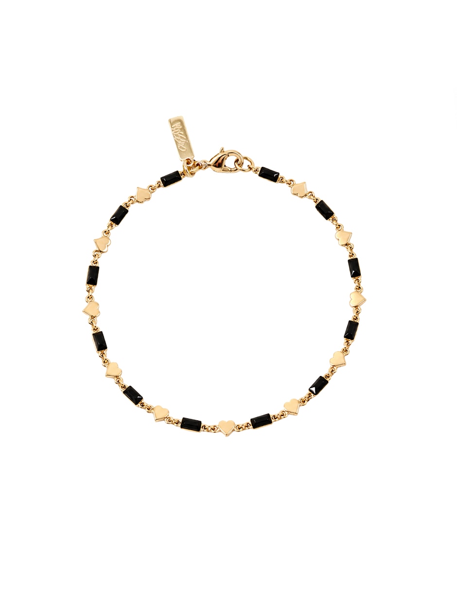 Pulsera de metal con cristal baguette amatista 1