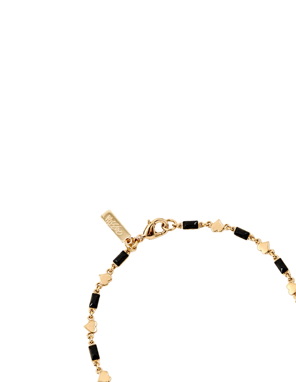 Pulsera de metal con cristal baguette amatista