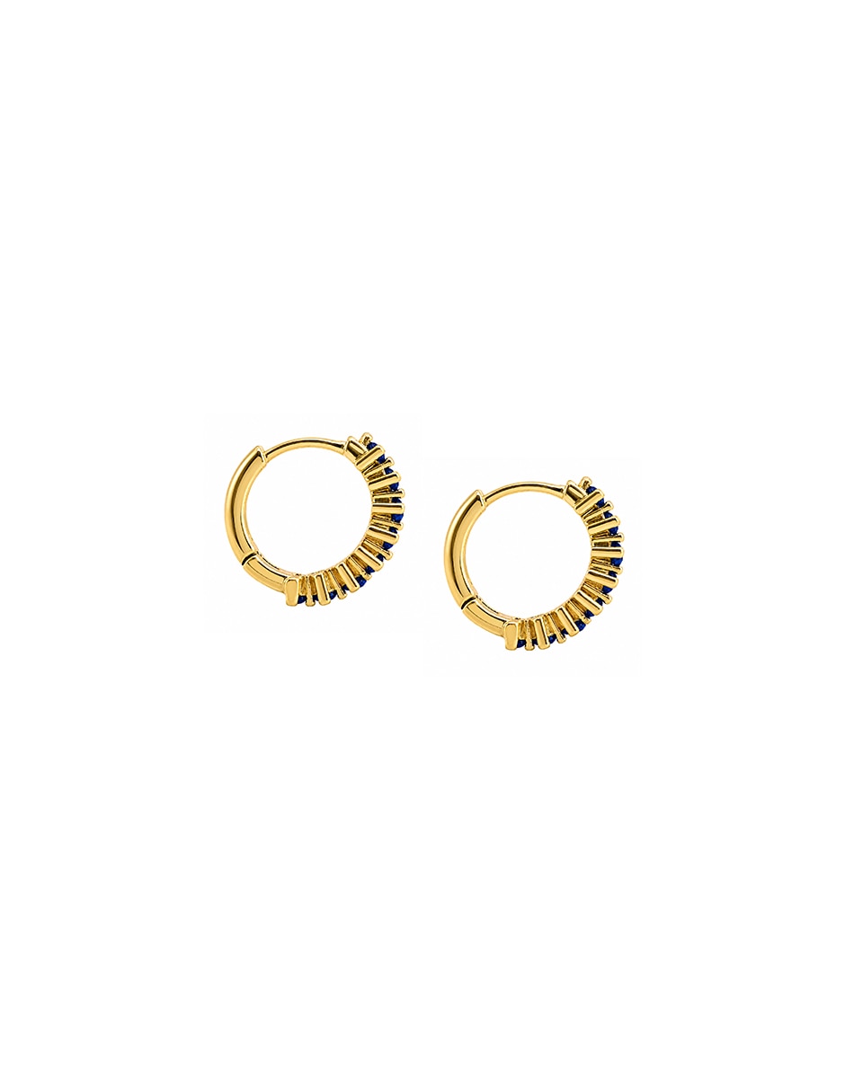 Huggies circulares de metal con acabado pavé zirconia cúbica 3