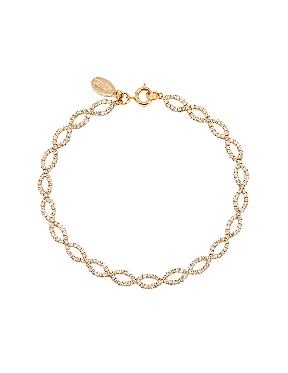 Pulsera de metal con zirconia cúbica filigrana cup 1