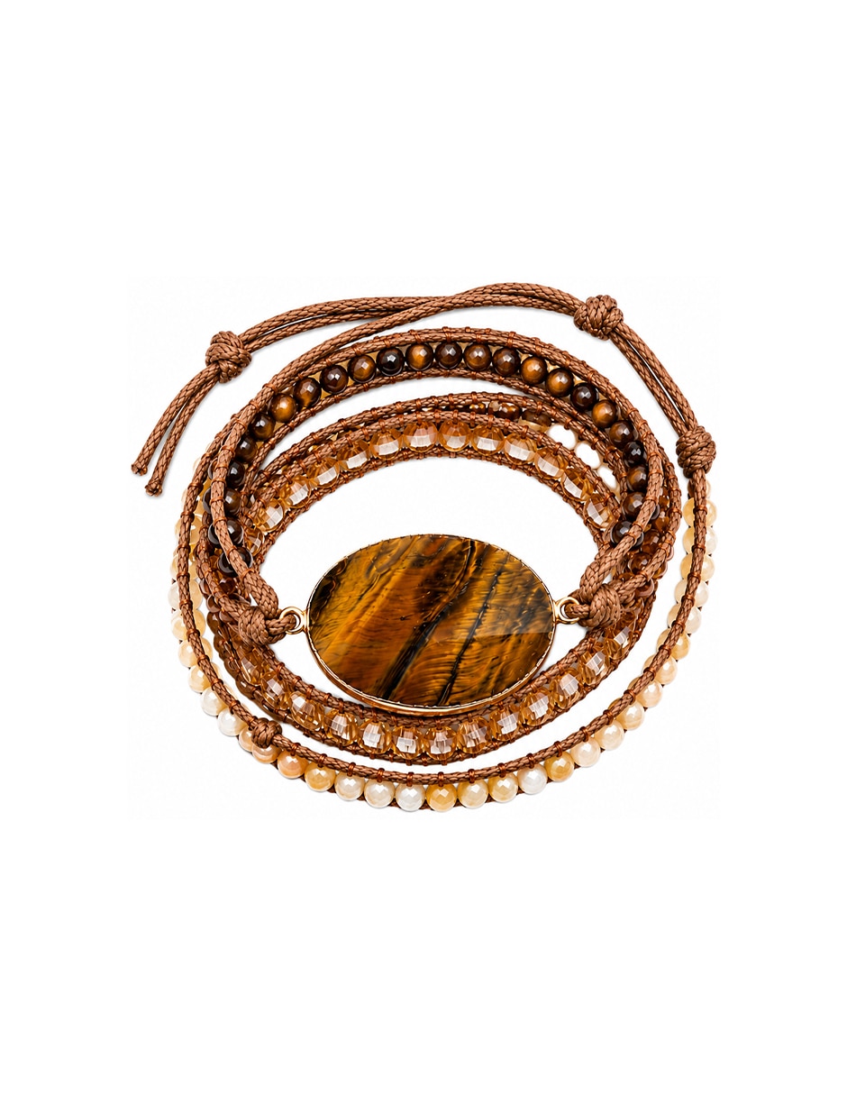 Pulsera y brazalete anamora por tanya moss con ojo de tigre prisma
