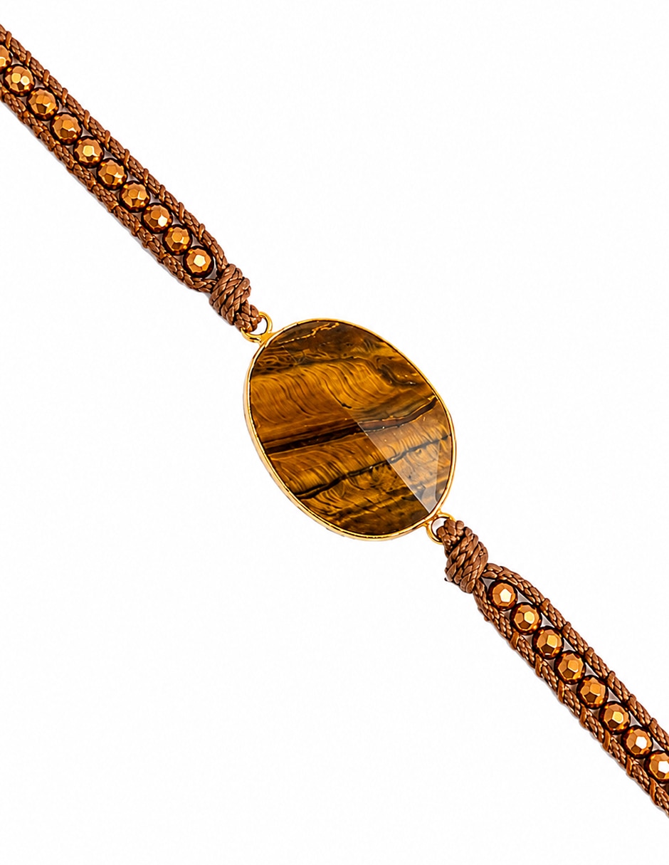 Pulsera y brazalete anamora por tanya moss con ojo de tigre prisma